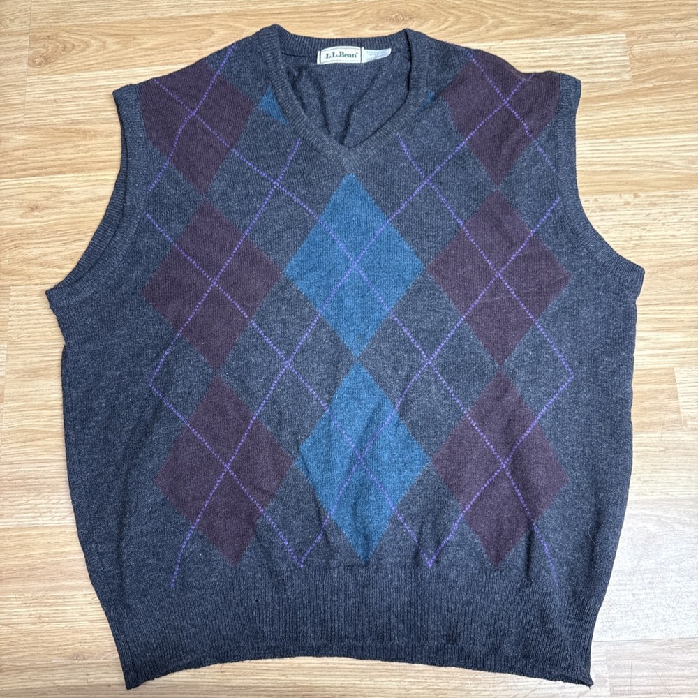 LL Bean Men's XL Lambswool Pullover Vest
